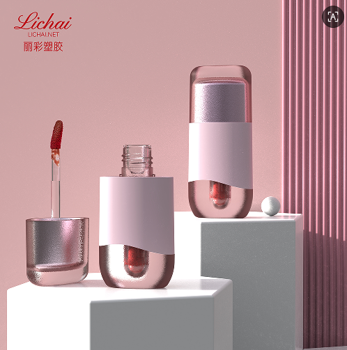 Embalagem cosmética de tubo de brilho labial